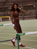 FreeSoft Piped 7/8 Legging - Brown Stone