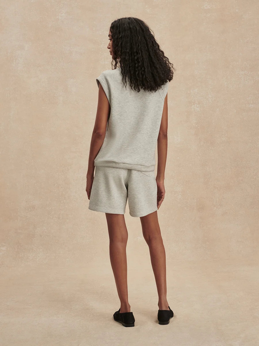 Salome Raglan Tee - Light Grey Marl