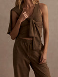 Ruby Cropped Tank - Teak Olive Marl