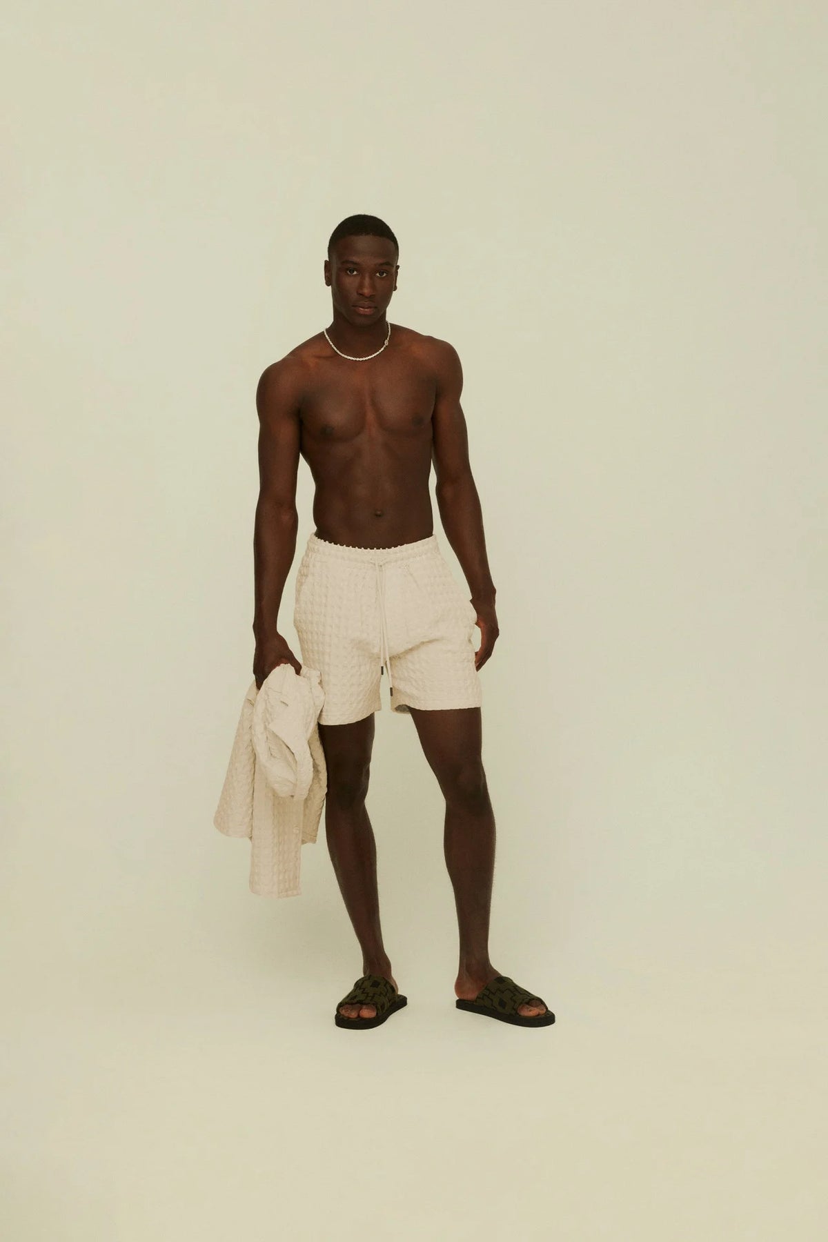 Porto Waffle Shorts - Ecru