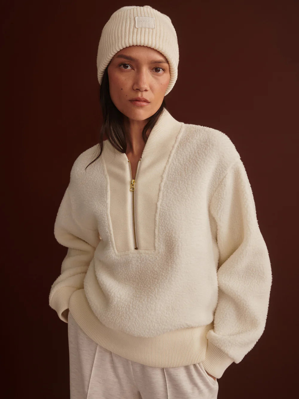 Mumford Half-Zip Fleece - Egret