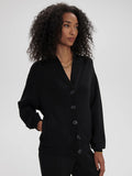 Celeste Button Through Sweat - Black