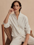 Celeste Button Through Sweat - Ivory Marl