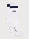 Lamar Club Stripe Sock - White/Blue Nights