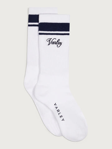 Lamar Club Stripe Sock - White/Blue Nights