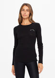 Rib Chrissy Long Sleeve Top - Black