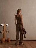 Ruby Cropped Tank - Teak Olive Marl
