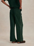 Brushed Rib Wide Leg Pant - Pine Grove/Cement