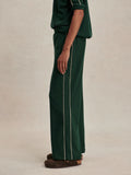 Brushed Rib Wide Leg Pant - Pine Grove/Cement