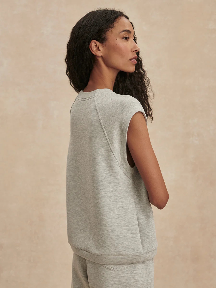 Salome Raglan Tee - Light Grey Marl