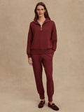 Hawley Half Zip Sweat - New Maroon