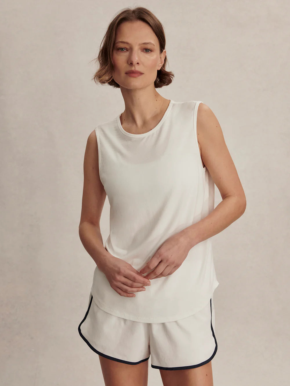 Nolan Seamless Longline Tank - White