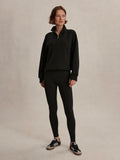 Sian Cropped Half-Zip Sweat - Black