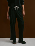 Brushed Rib Straight-Leg Pant - Black/Snow White