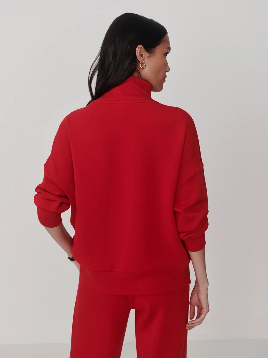 Hawley Half-Zip Sweat - Red Marl
