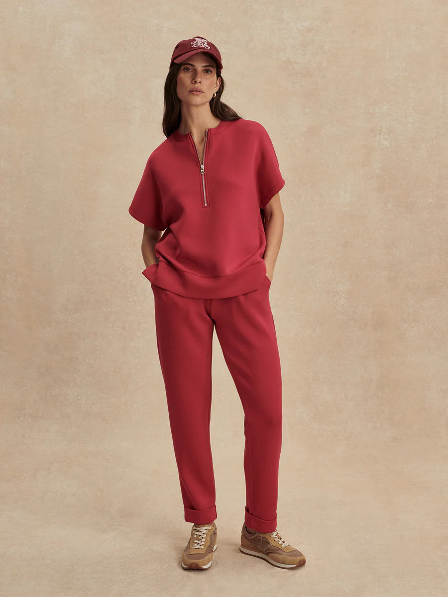 The Rolled Cuff Pant - Rich Raspberry