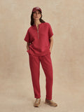 The Rolled Cuff Pant - Rich Raspberry
