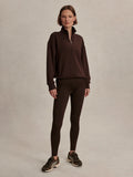 Sian Cropped Half-Zip Sweat - Coffee Bean