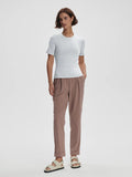 Regina Fitted Tee - Light Grey Marl