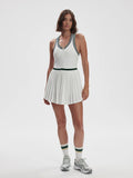 Jane Court Dress - White/Forest