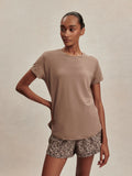 Saskia Seamless Longline Tee - Pine Bark