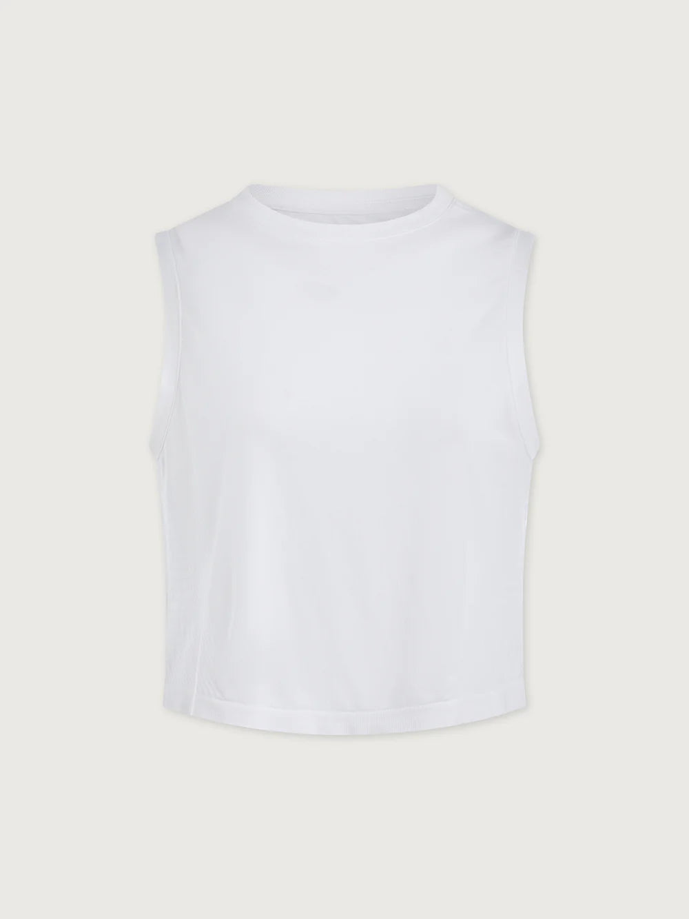 Nate Seamless Cropped Tank - White
