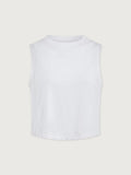 Nate Seamless Cropped Tank - White
