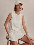 Nate Seamless Cropped Tank - White