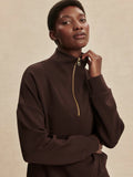 Hawley Half Zip Sweat - Coffee Bean
