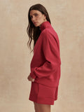 Hawley Half-Zip Sweat - Rich Raspberry