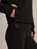 Sian Cropped Half-Zip Sweat - Black