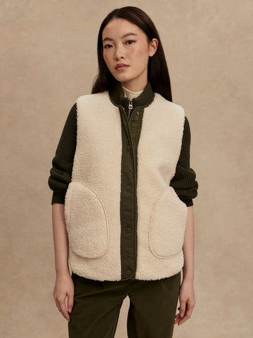 Audrea Reversible Gilet - Sandshell/Forest Night