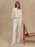 The Wide Leg Pant - Ivory Marl