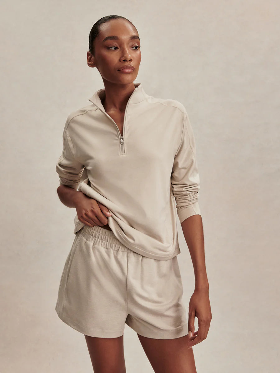 Lamia Half-Zip Sweat - Pebble Marl