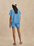 Ollie High Rise Short - Azure Blue