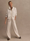 Roxbury Zip-Through Sweat - Ivory Marl