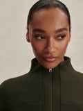 Tayah Zip-Through Sweat - Dark Resin Green
