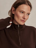 Sian Cropped Half-Zip Sweat - Coffee Bean