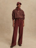 Roselle Half Zip Fleece - Deep Mahogany