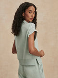Gracee V-Neck Tank - Mint Green Marl