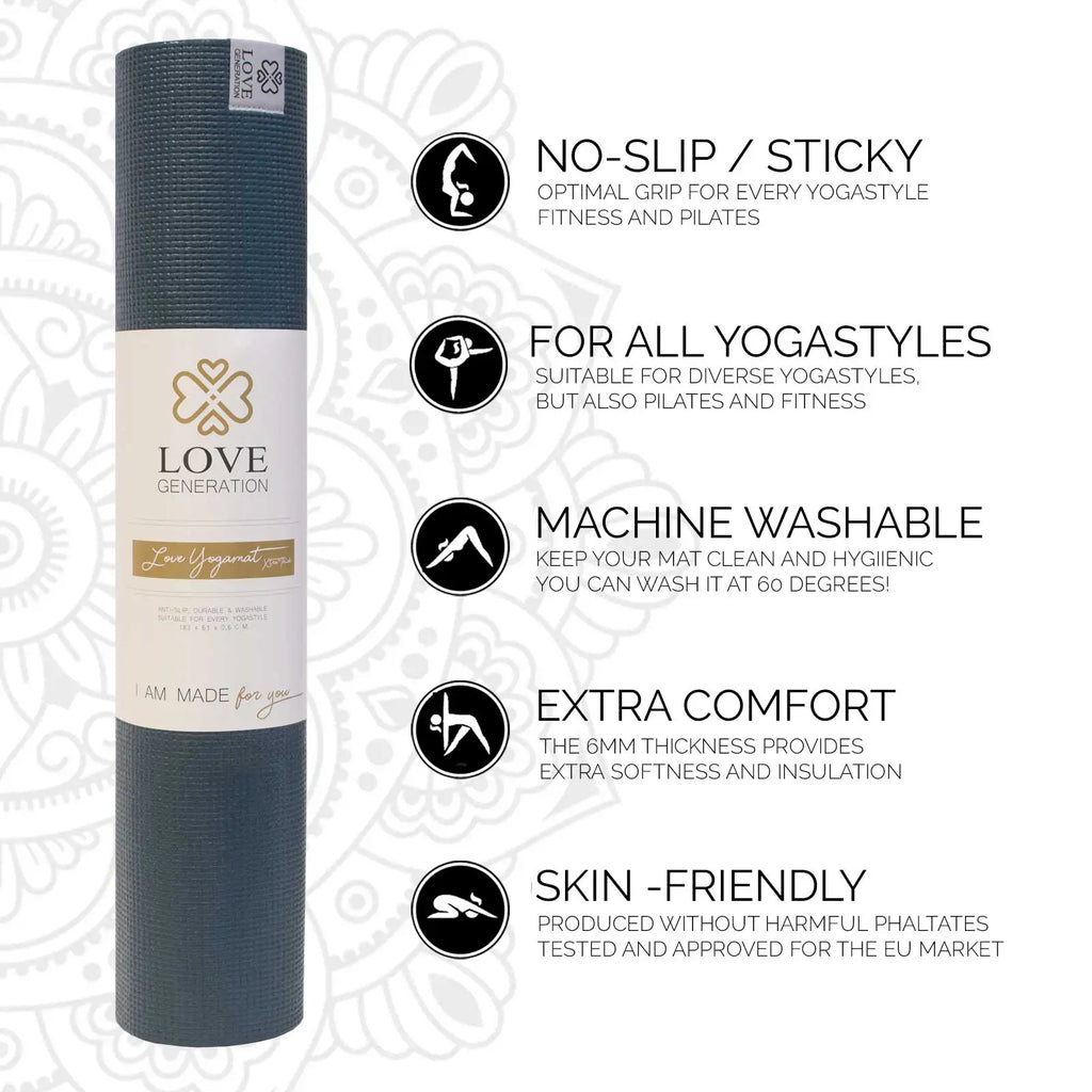 Love Yoga Mat Extra Thick - Dark Blue