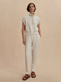 Kelly Half Zip Sweat - Ivory Marl