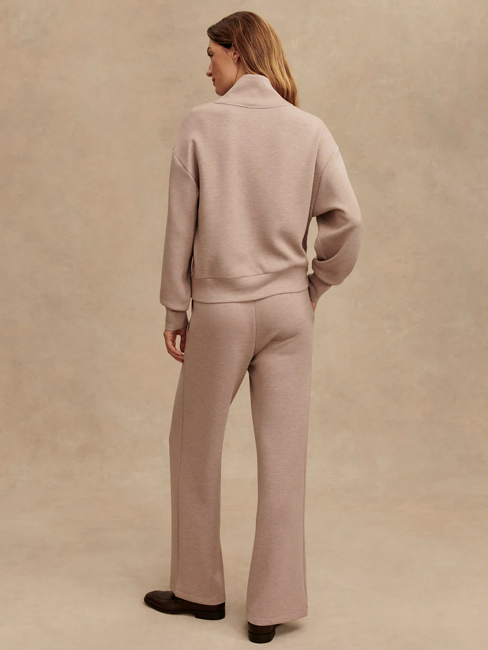 The Wide Leg Pant - Taupe Marl