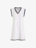 Amanda Court Dress - White/Pearl Blue