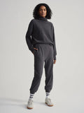 Brushed Rib Slim Cuff Pant - Black Marl