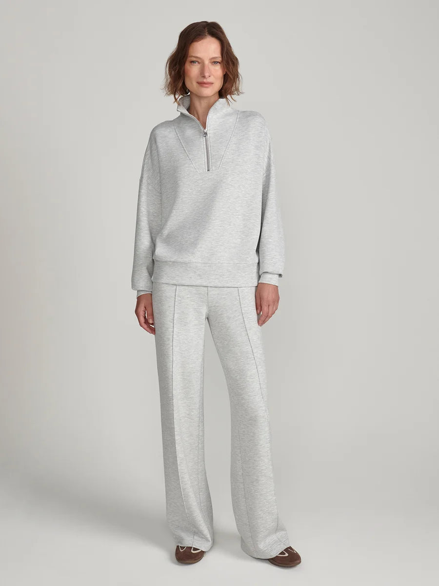 The Wide Leg Pant - Light Grey Marl
