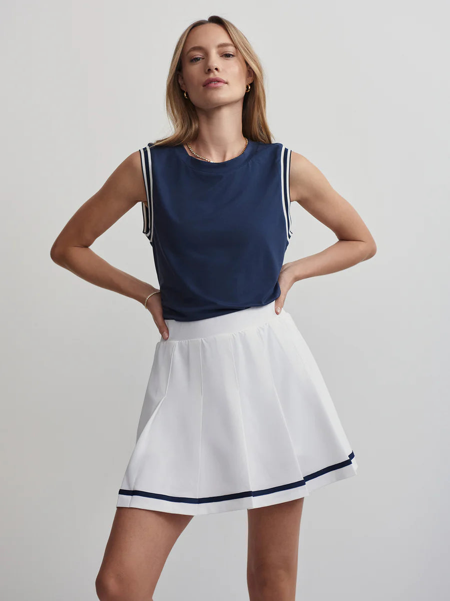 Clarendon High Rise Skort - White/Blue Nights