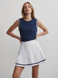 Clarendon High Rise Skort - White/Blue Nights