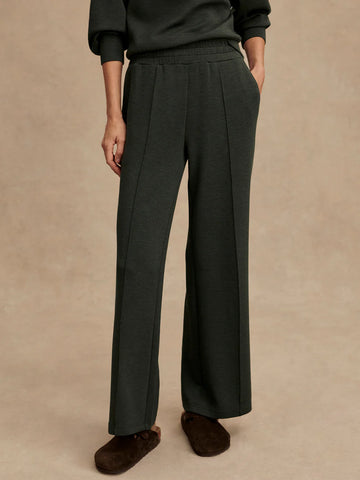 The Wide Leg Pant - Olive Marl