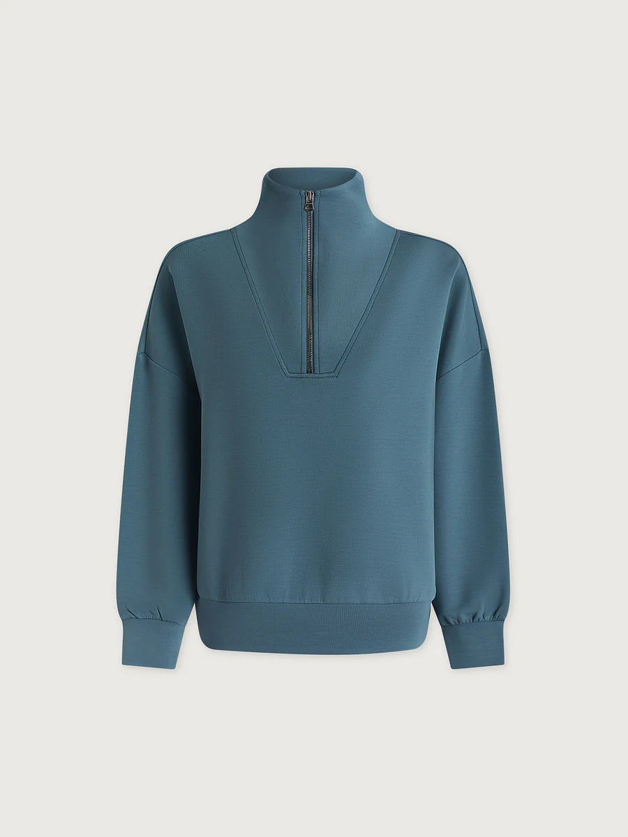 Hawley Half-Zip Sweat - Mallard Blue